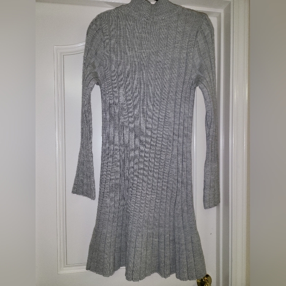 NWT Grey Anthropologie Ribbed Knit Sweater Dress Size Large Retail $138.00 🩶 - Picture 5 of 15